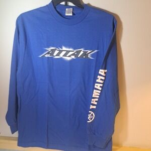 Y2k Yamaha Racing Attak Blue Long Sleeve T Shirt Size L Yamaha Motor Dirt Bike